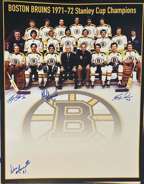 1971-72 Bruins Stanley Cup Champions Team Autographed 16x20 Photo - 02
