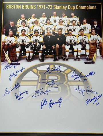 1971-72 Bruins Stanley Cup Champions Team Autographed 16x20 Photo