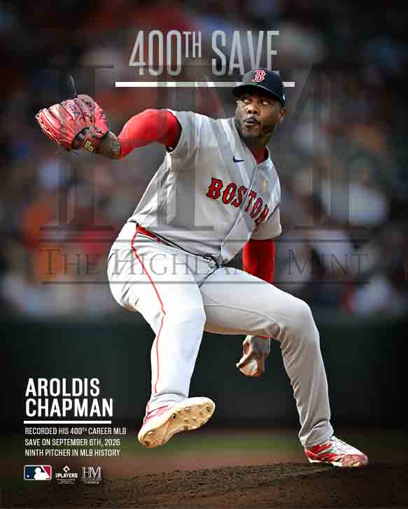 PRE-ORDER Aroldis Chapman 400th Save Limited Edition Highland Mint 8x10 Photo