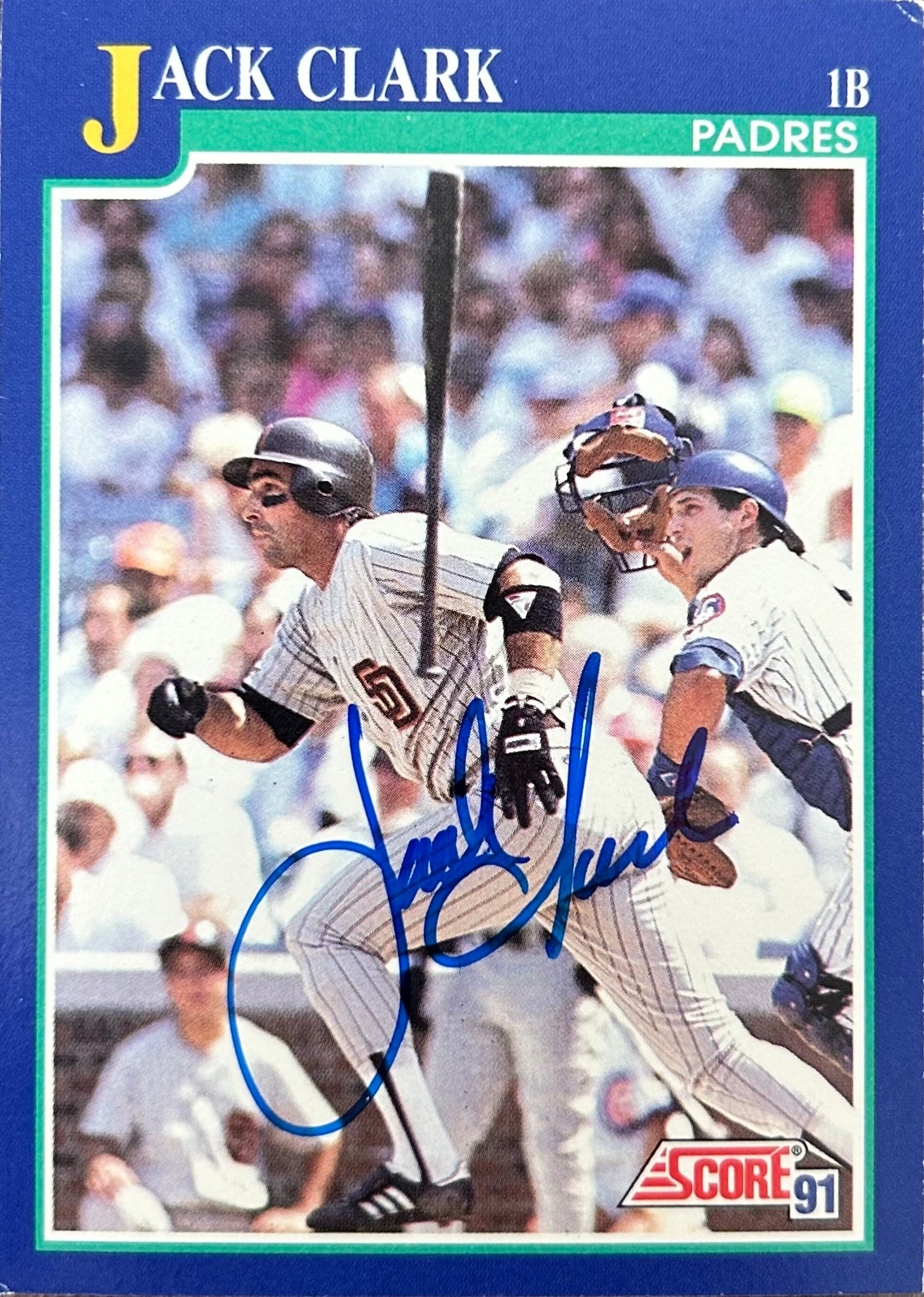 Jack Clark Autographed Baseball Card 1991 Score