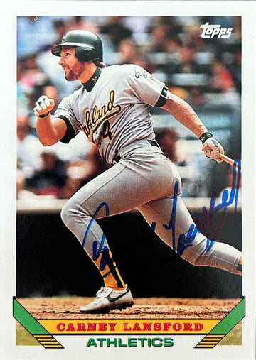 Carney Lansford Autographed Baseball Card 1993 Topps