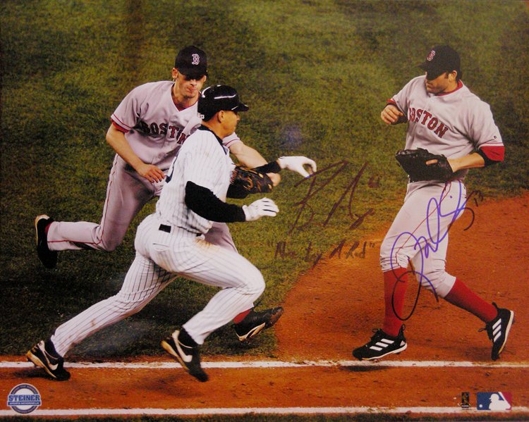 Bronson Arroyo-Doug Mientkiewicz Autographed 16x20 - 03