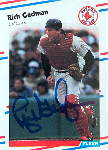 Rich Gedman Autographed Baseball Card 1988 Fleer