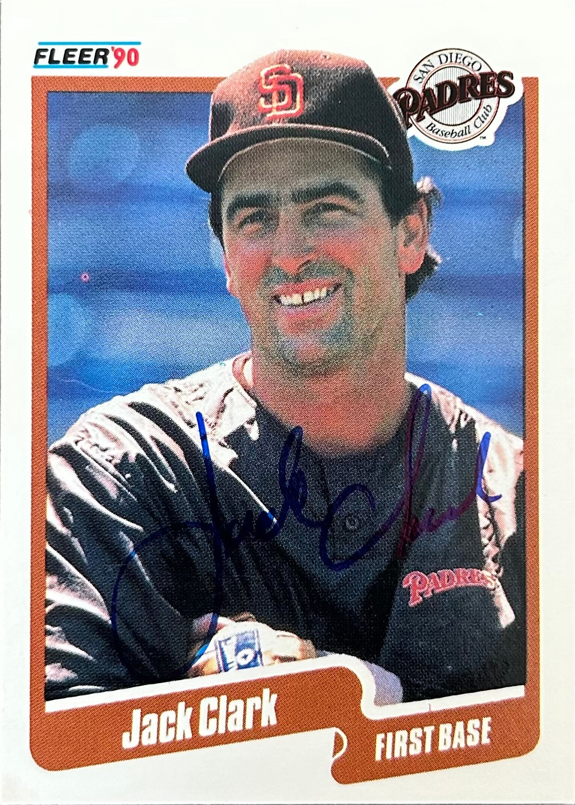 Jack Clark Autographed Baseball Card 1990 Fleer