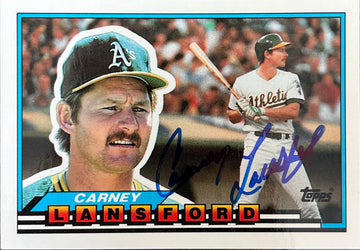 Carney Lansford Autographed Baseball Card 1989 Topps