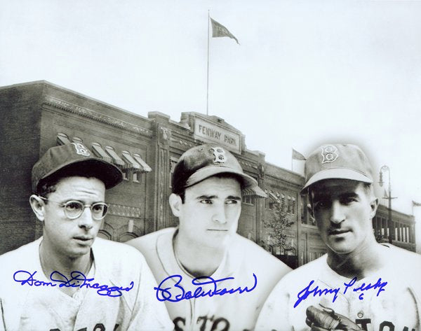 Dom Dimaggio-Bobby Doerr-Johnny Pesky Autographed 8x10 Photo