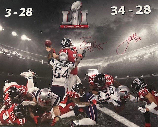 Dont'a Hightower and James White Autographed SB LI 16x20