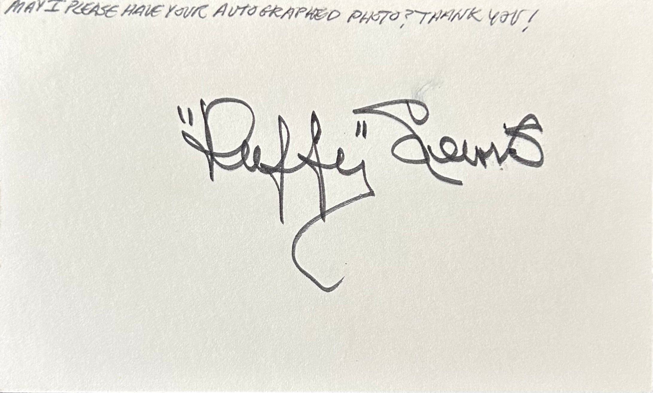 "Duffy" Lewis Autographed Index Card 07