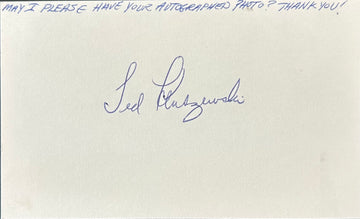 Ted Kluszewski Autographed Index Card