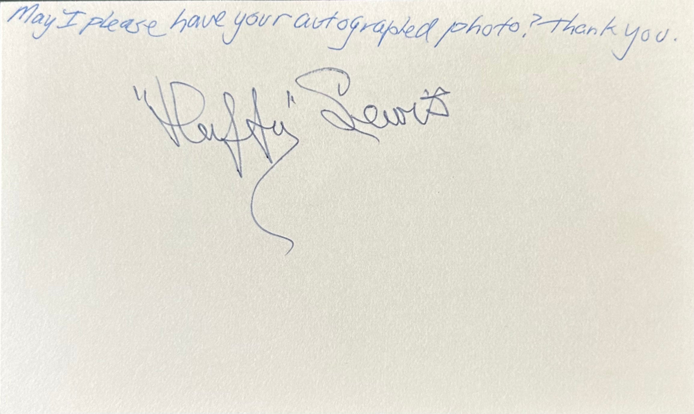 Duffy Lewis Autographed Index Card 02