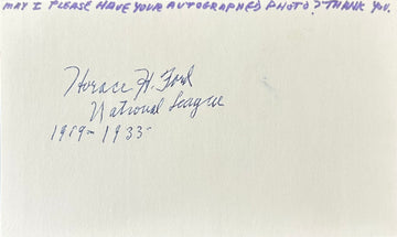 Horace Ford Autographed Index Card