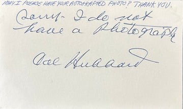 Cal Hubbard Autographed Index Card
