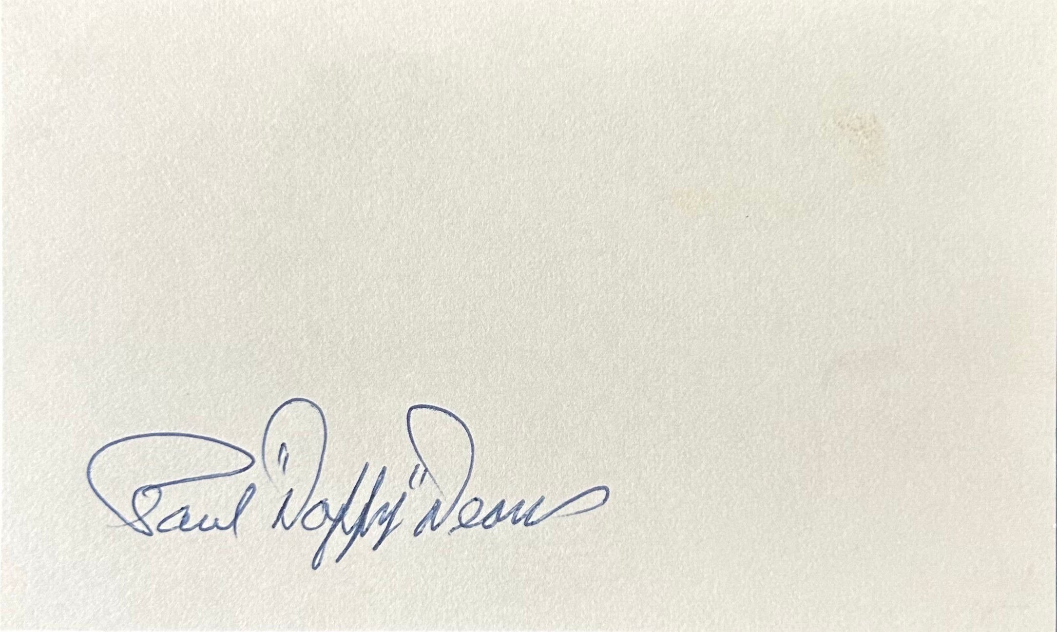 Paul "Daffy" Dean Autographed Index Card 04