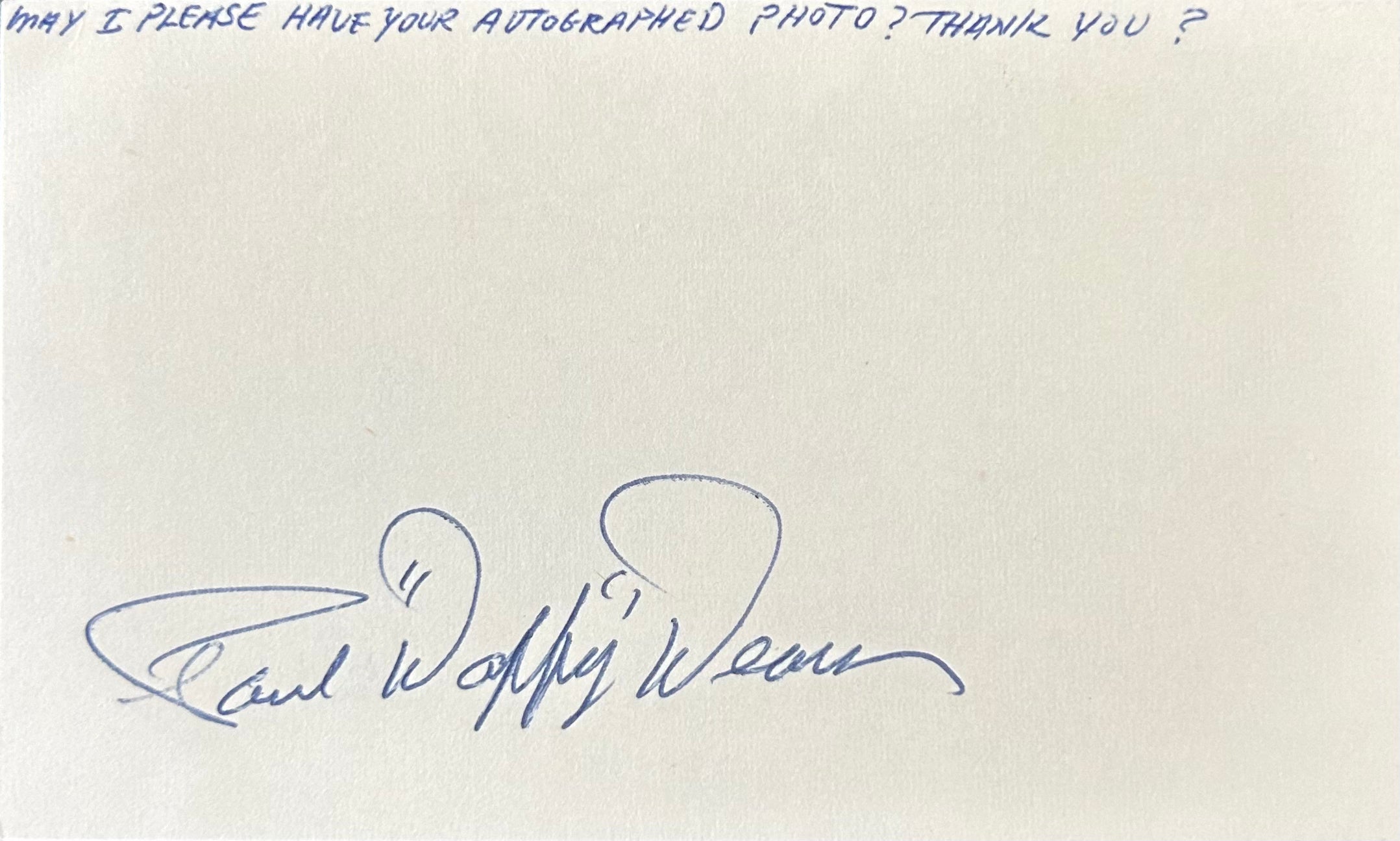 Paul "Daffy" Dean Autographed Index Card 02