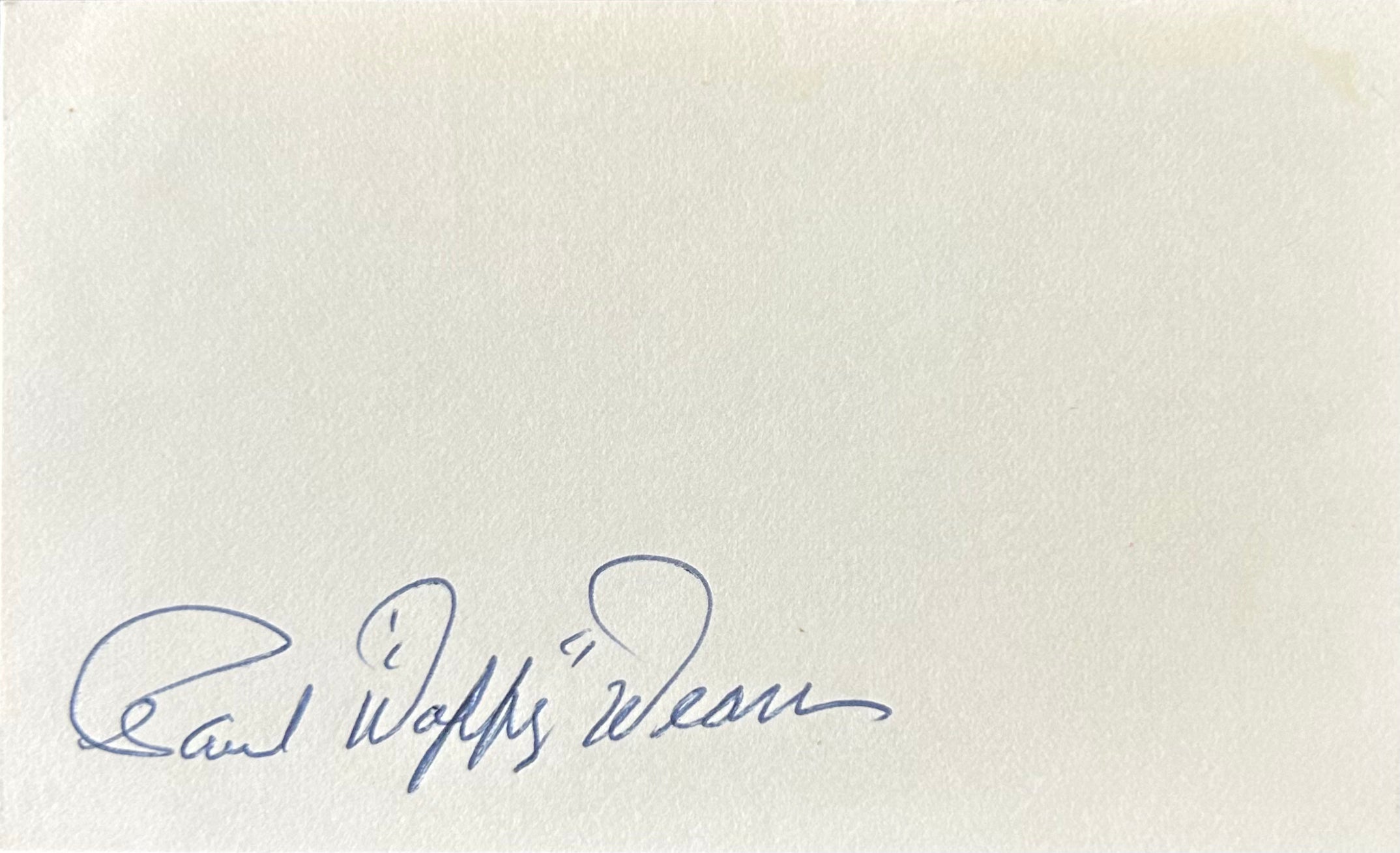 Paul "Daffy" Dean Autographed Index Card