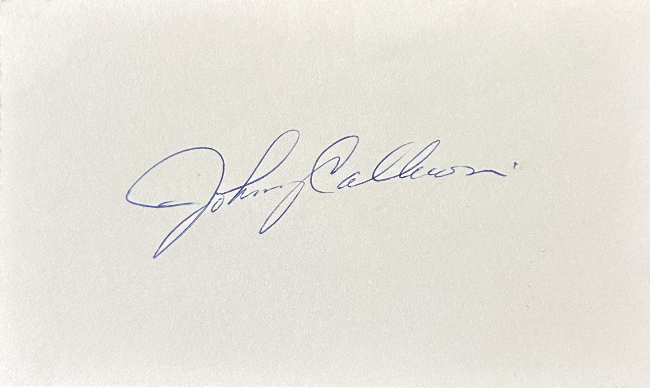 Johnny Callison Autographed Index Card 03