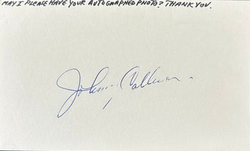 Johnny Callison Autographed Index Card 02