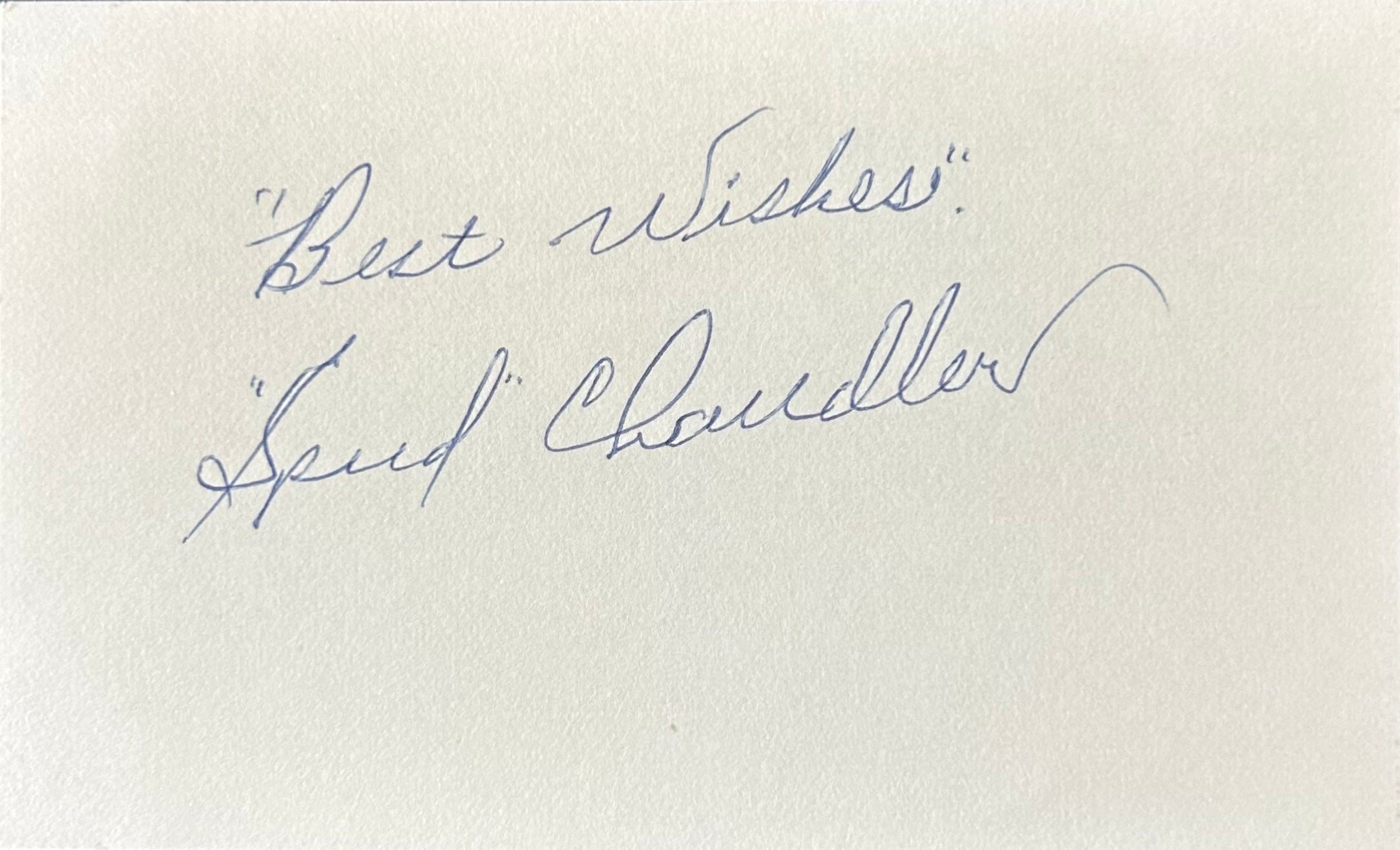 Spud Chandler Autographed Index Card 02