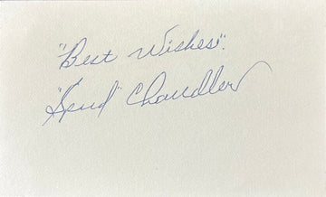 Spud Chandler Autographed Index Card 02