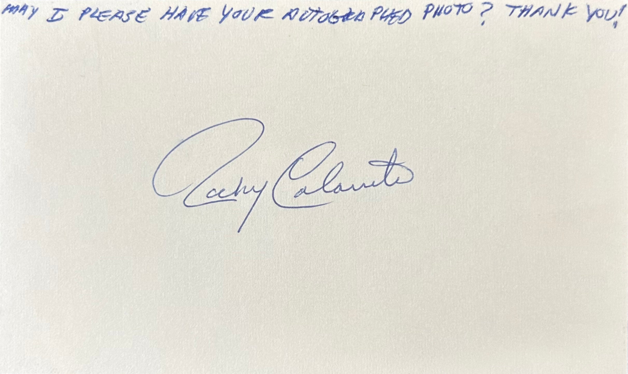 Rocky Colavito Autographed Index Card 04