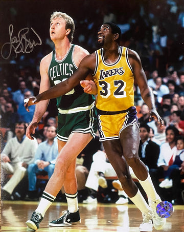 Larry Bird Autographed 8x10 Photo w/Magic Johnson