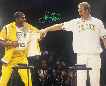 Larry Bird Autographed Retirement Ceremony 16x20 Photo- 12