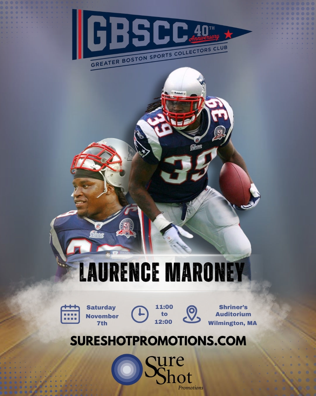 Laurence Maroney Public Autograph Signing: SATURDAY 11/7/2026