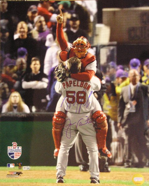 Jonathan Papelbon and Jason Varitek Autographed 16x20 Photo