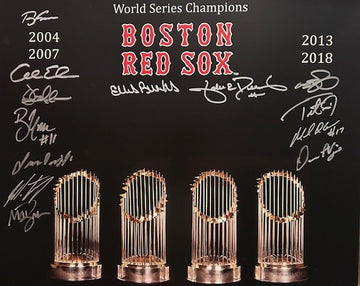 Red Sox World Series Trophy Autographed 16x20 - 02
