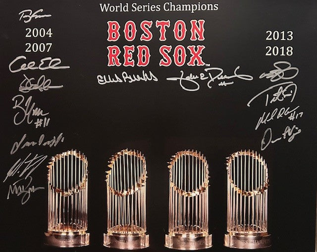 Red Sox World Series Trophy Autographed 16x20 - 02