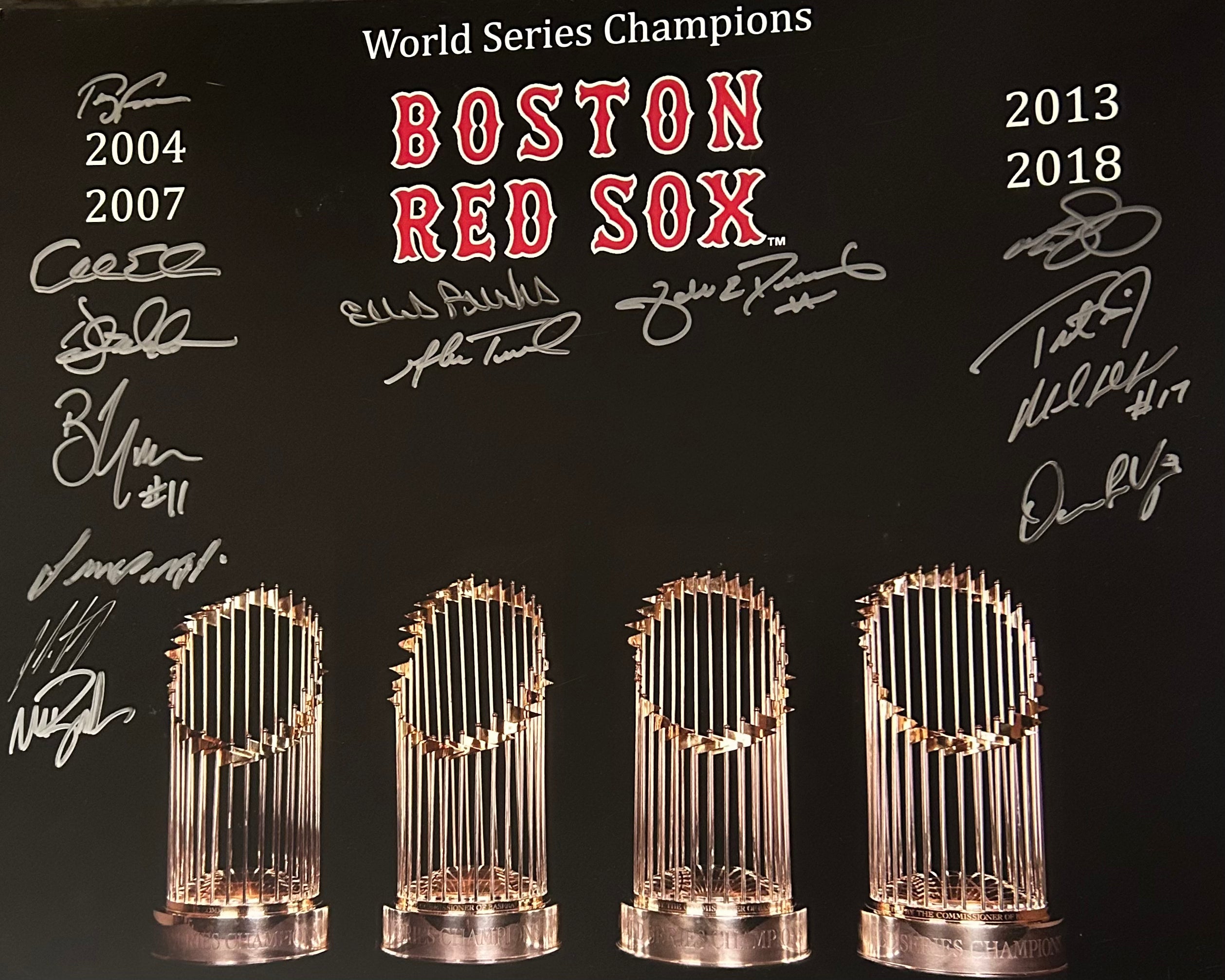 Red Sox World Series Trophy Autographed 16x20 - 02