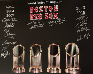 Red Sox World Series Trophy Autographed 16x20 - 02