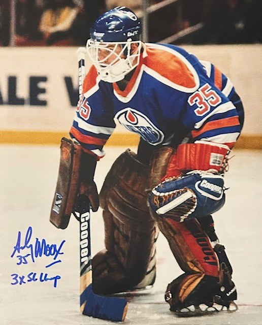 Andy Moog signed Oilers photo
