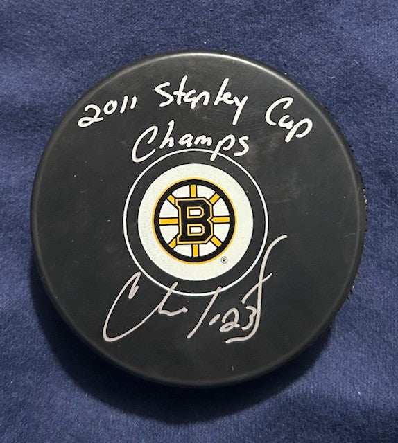 Chris Kelly signed Bruins Puck Stanley Cup Champs