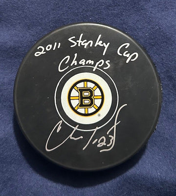 Chris Kelly signed Bruins Puck Stanley Cup Champs