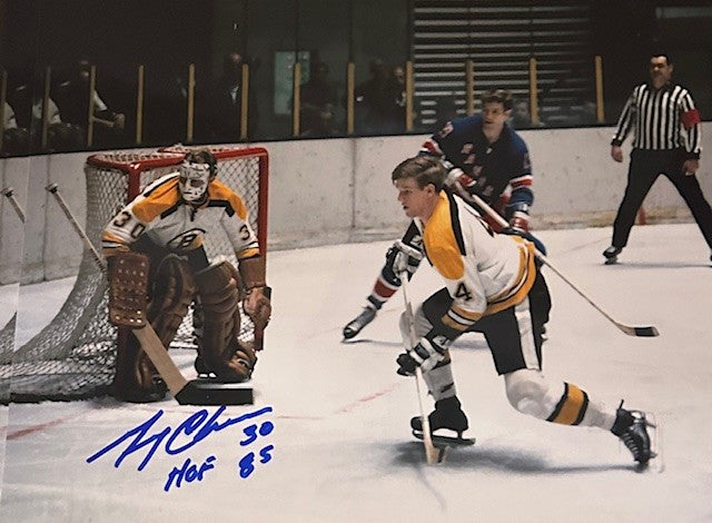 Gerry Chevers signed Bruins Photo w/ Orr