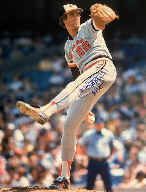 Jim Palmer signed 16x20 photo with Hall of Fame