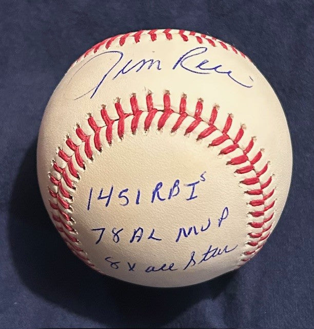 Jim Rice signed career stats baseball