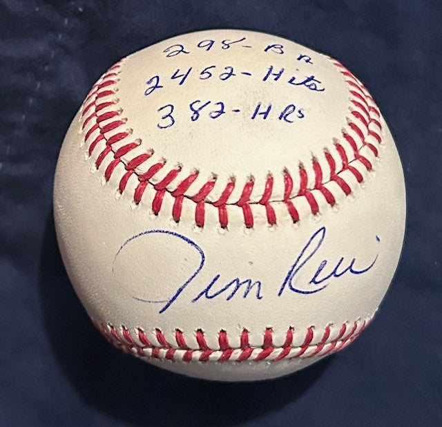 Jim Rice signed career stats baseball