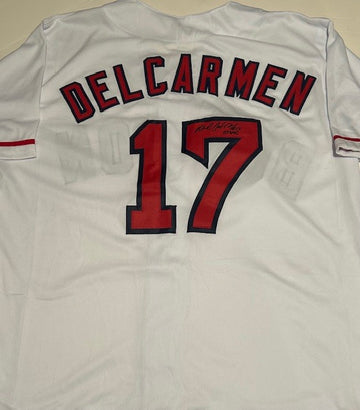 Manny Delcarmen signed jersey World Series