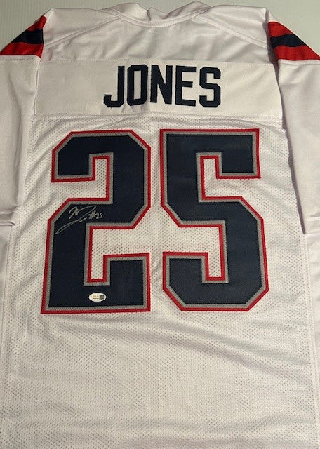 Marcus Jones signed White Patriots jersey