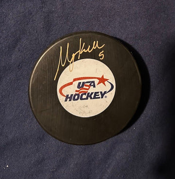 Megan Keller Autographed USA Puck - 04