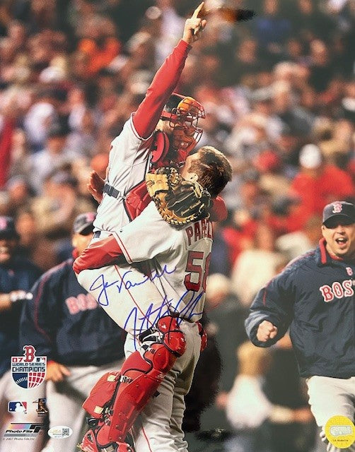 Jonathan Papelbon and Jason Varitek signed World Series photo