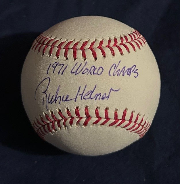 Richie Hebner signed baseball with World Champs