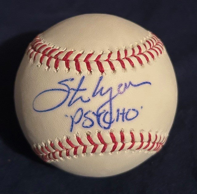 Steve Lyons Signed baseball with pscho