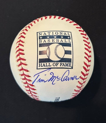 Tim McCarver signed HOF baseball