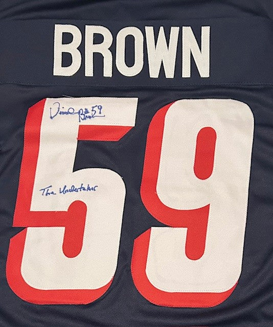 Vincent Brown signed patriots jersey THe Under Taker