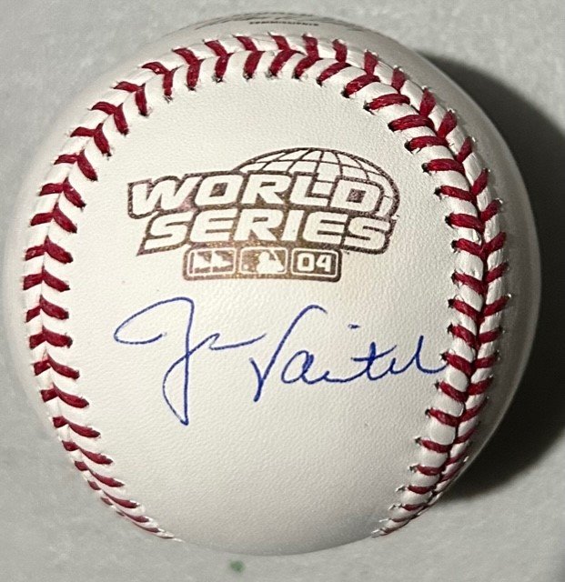 Jason Varitek Autographed 2004 World Series Baseball - 01
